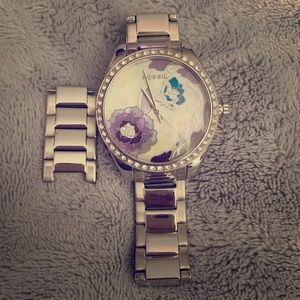 Mother of pearl inlay and embellished watch